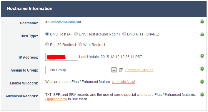 Configuración del Host
