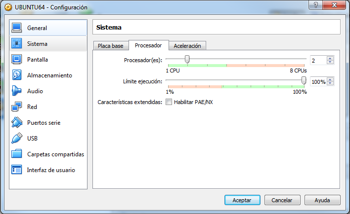 Cediendo procesadores a la MV.