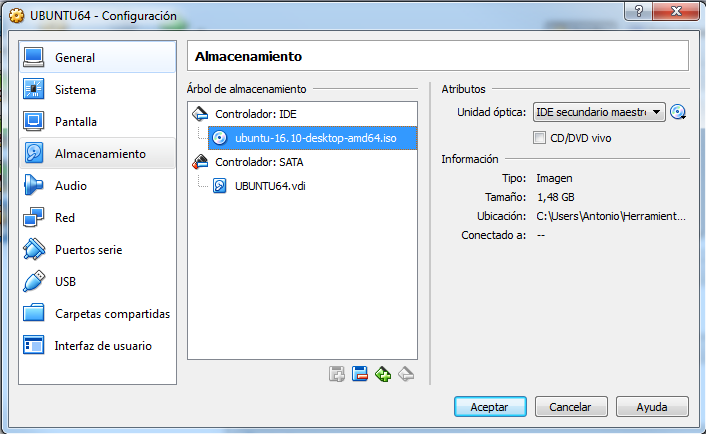 Comprobar que está correctamente asignado el disco de arranque.